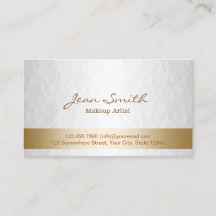 Classy Gold & White Makeup Artist Business Card