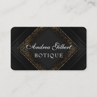 Classy Golden glitter Fashion Boutique Black Business Card