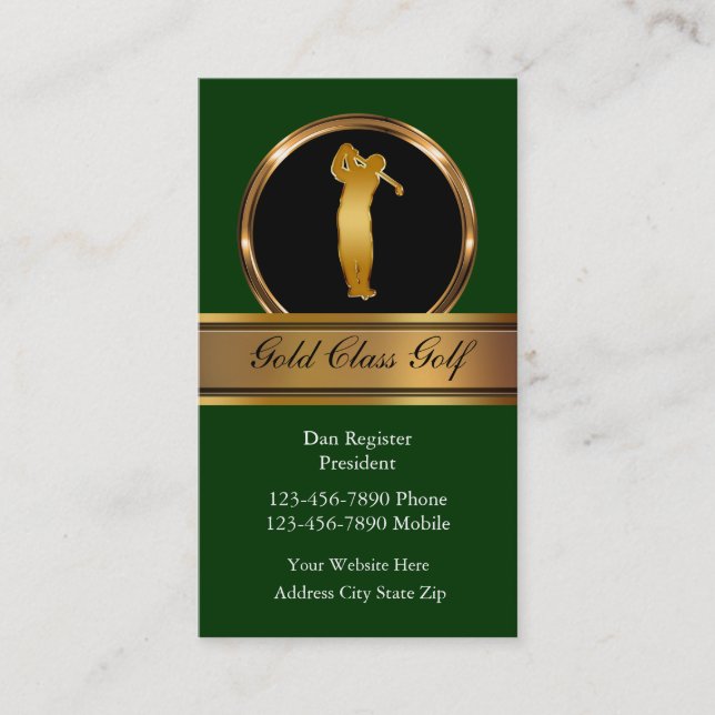 Classy Golf Business Cards (Front)