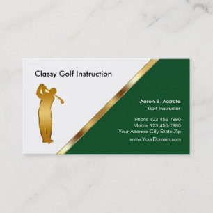Classy Golf Instructor Business Cards