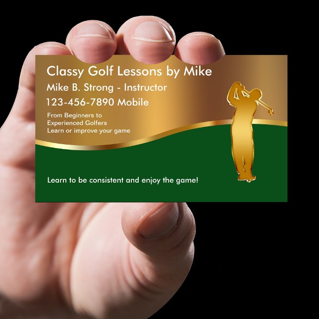 Classy Golf Lessons Business Card (Creator Uploaded)