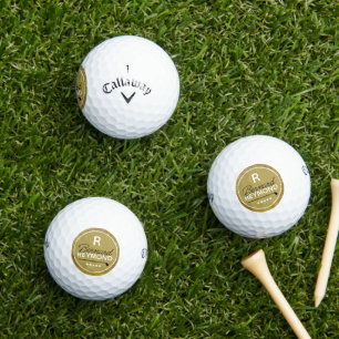 Classy Golfers Gold Monogram  Golf Balls