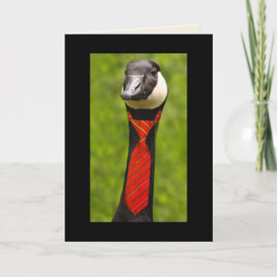 Classy Goose And Necktie Birthday Card