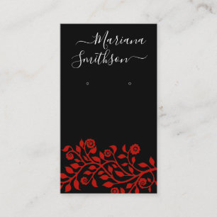 Classy Gothic Black White Red Earring Display Card
