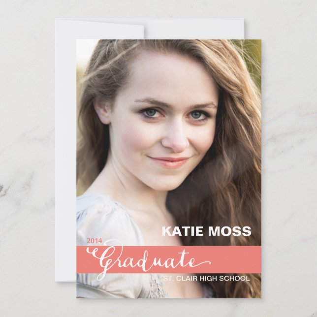 CLASSY Graduation Announcement  |  Coral (Front)