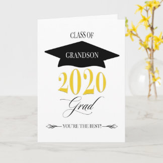 Classy Graduation Class of 2020 for Grandson Card