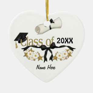 Classy Graduation Floral Ceramic Tree Decoration