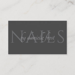 Classy Gray Modern Nail Tech Business Card