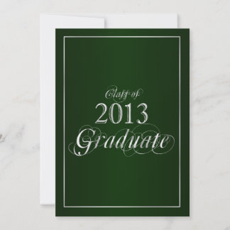 Classy Green and Silver 2013 Graduate Invitation