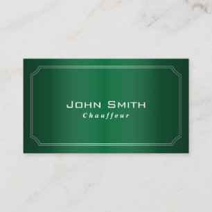 Classy Green Framed Chauffeur Business Card