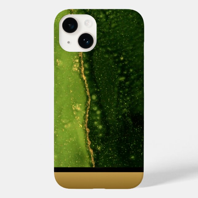 Classy Green Gold Marble Pattern iPhone / Android Case-Mate iPhone Case (Back)