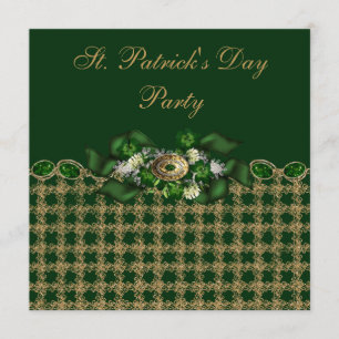 Classy Green & Gold St. Patrick's Day Party Invitation