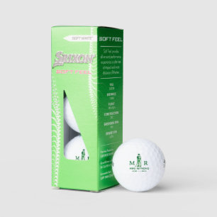 Classy Green Golfer Monogram Golf Balls