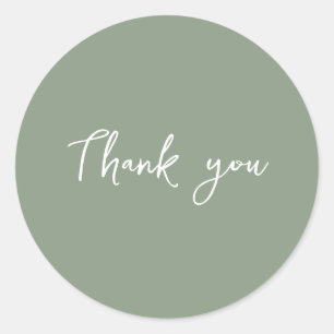 Classy Green Thank You Packaging Gift Business Classic Round Sticker