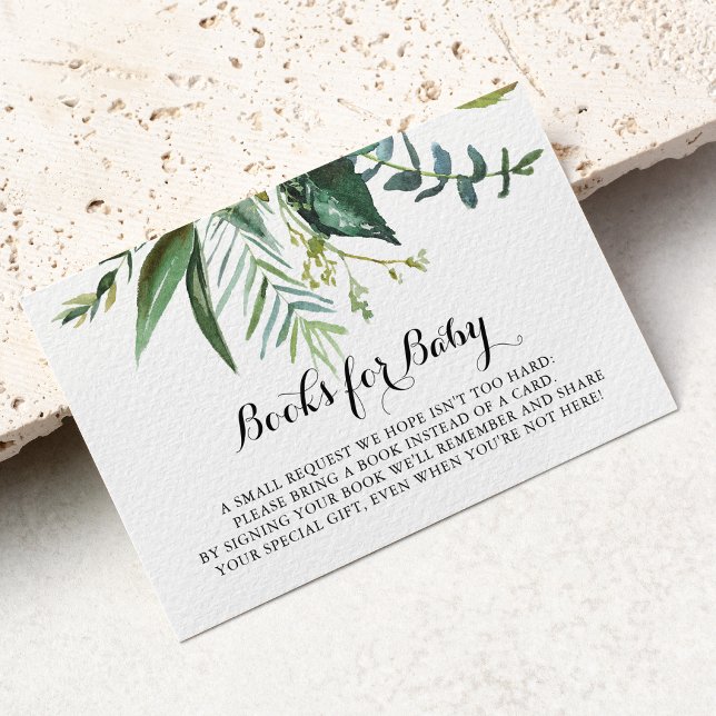 Classy Greenery Tropical Baby Shower Book Request Enclosure Card (Creator Uploaded)