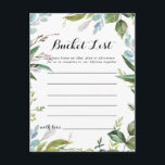 Classy Greenery Tropical Leaves Bucket List Cards<br><div class="desc">These classy greenery tropical leaves bucket list cards are the perfect activity for a modern wedding reception or bridal shower. The design features predominantly green tropical leaves with a touch of pink blush flowers neatly arranged into elegant wreaths and geometric shapes.

Bucket List sign is sold separately.</div>