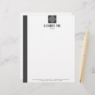 Classy Grey Brushed Metal Professional Business Custom Letterhead