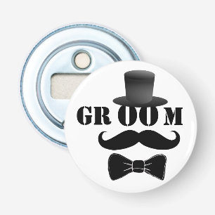 Classy Groom Moustache Top Hat Bottle Opener