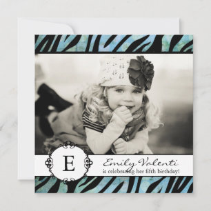 Classy Grunge Zebra Birthday Party Invitation