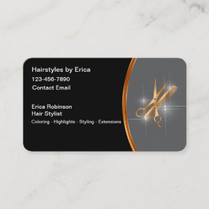 Classy Hairstylist Business Cards Glitzy Design