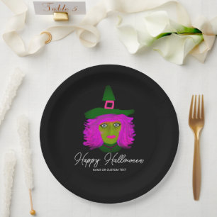 Classy Halloween Glam Witch Party Personalised  Paper Plate