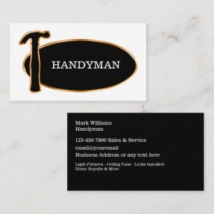 Classy Hammer Emblem Handyman Business Cards