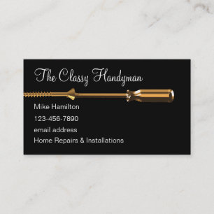 Classy Handyman Business Cards Unique Design