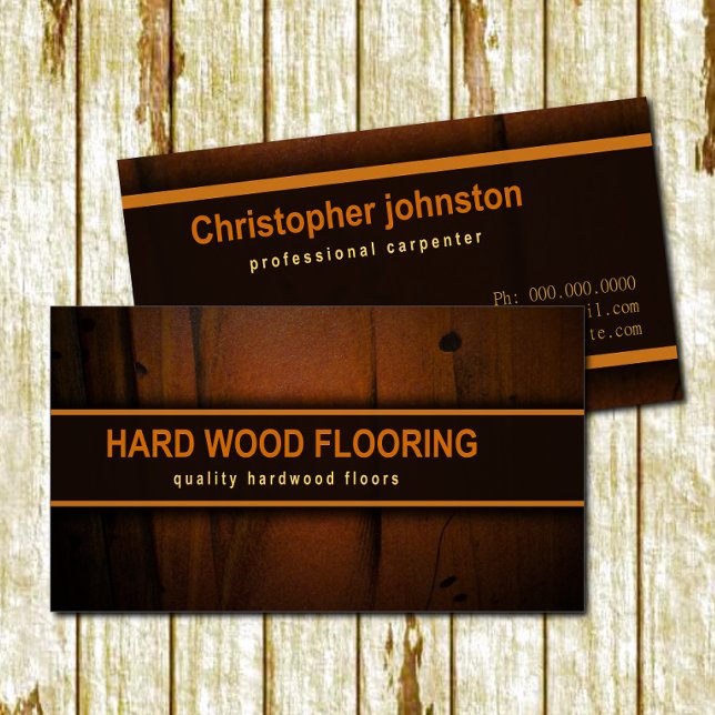 Classy Hardwood Flooring Wooden Floors Faux Wood Business Card (Creator Uploaded)