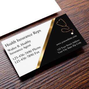 Classy Health Insurance Business Cards