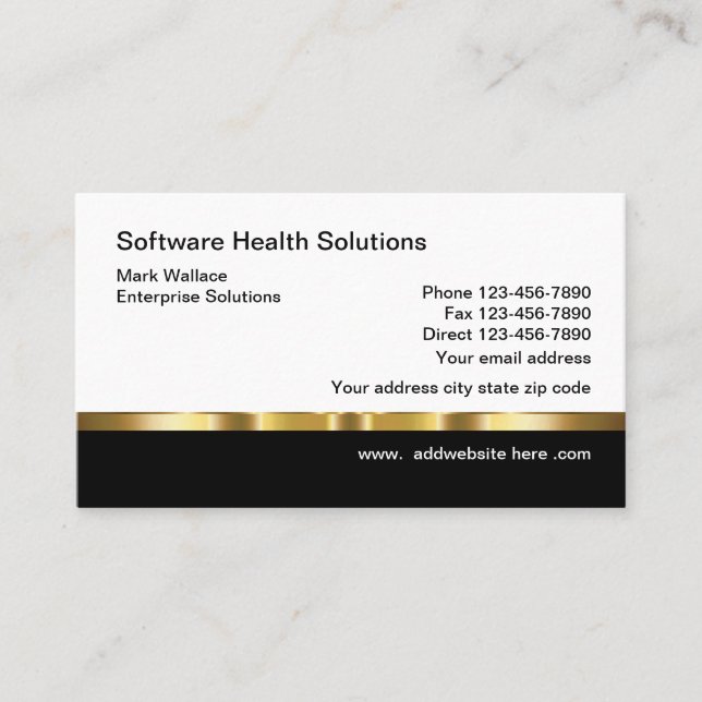 Classy Health Theme Business Card Template (Front)