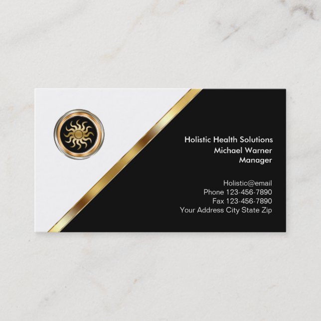 Classy Holistic Medicine Business Cards (Front)