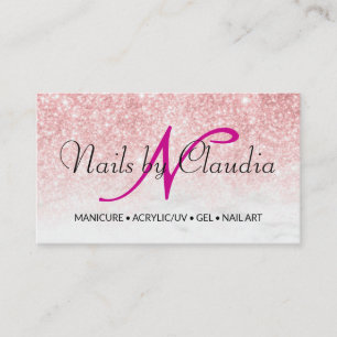 Classy holographic glitter elegant script busines business card