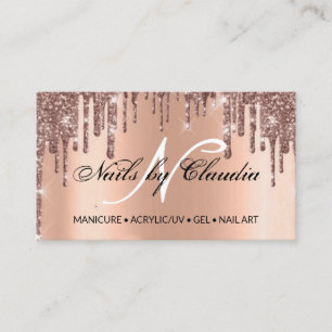 Classy holographic glitter elegant script busines business card