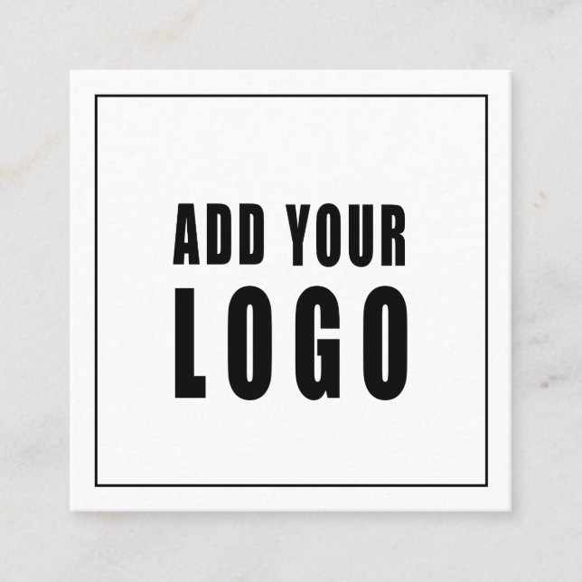 Classy holographic glitter elegant script  busines square business card (Front)