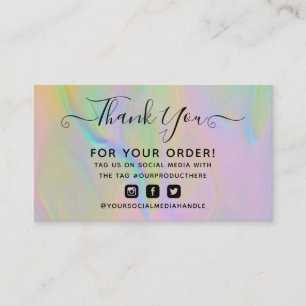 Classy holographic thank you elegant business card