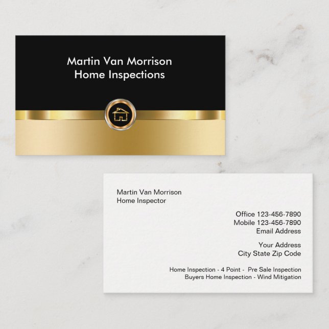 Classy Home Inspection Design Business Card (Front/Back)