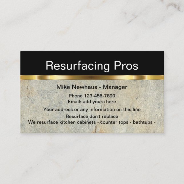 Classy Home Resurfacing Services Business Card (Front)