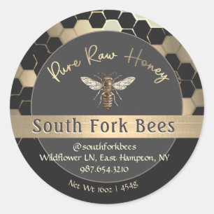 Classy Honey Label Honeycomb Queen Bee Gold