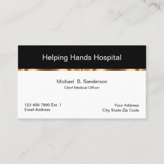 Classy Hospital Chief Medical Officer Business Card