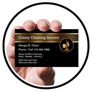 Classy House And Office Cleaning Business Card