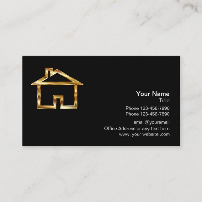 Classy House Logo Realtor Business Card (Front)