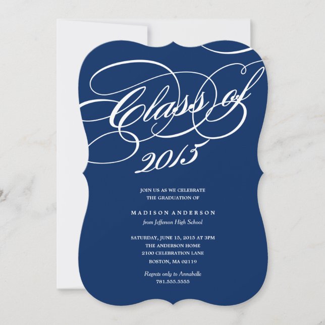 Classy in Navy | Graduation Invitation (Front)