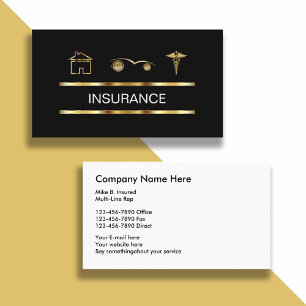 Classy Insurance Broker Business Cards