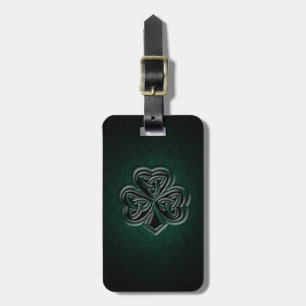 Classy Irish lucky shamrock leather look Luggage Tag