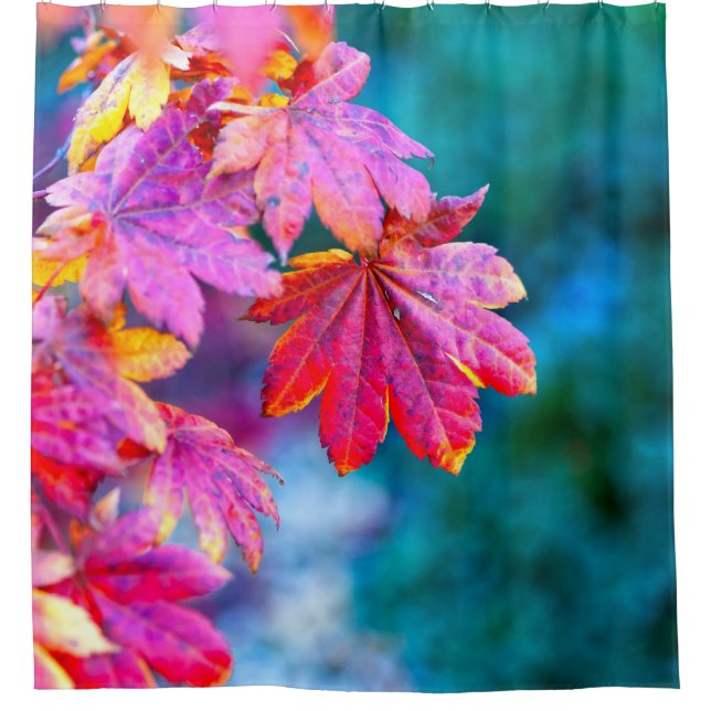 Classy Japanese Maple leaves Shower Curtain (Front)