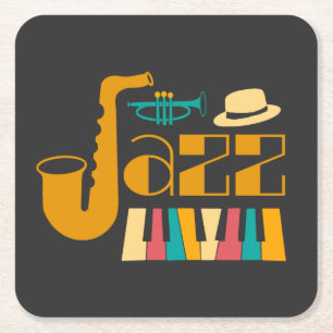 Classy Jazz Soul  Square Paper Coaster