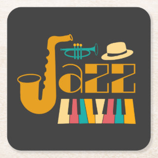 Classy Jazz Soul Square Paper Coaster