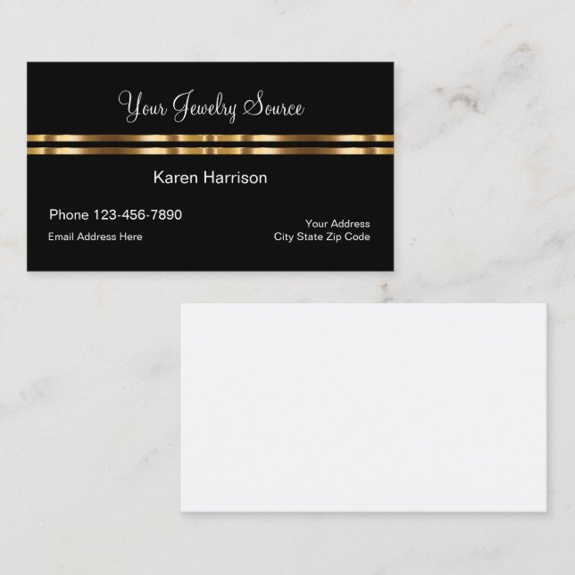 Classy Jewellery And Gold Source Design Business Card (Front/Back)