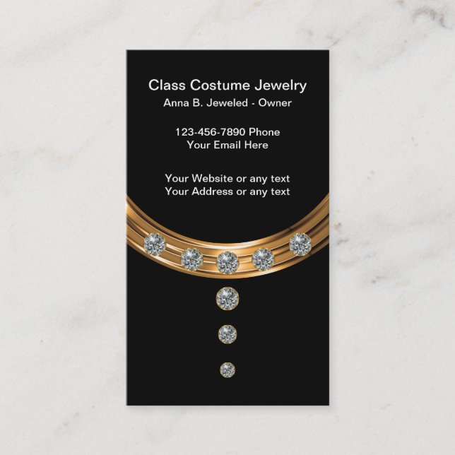 Classy Jewellery Business Cards (Front)
