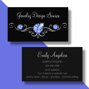 Classy Jewellery Designer Glitzy Bling Business Card
